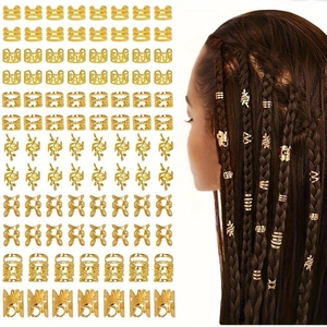 Dreadlock Hair Accessories Set For Women Alloy Metal Braided Hair Rings Pendants With Storage Box DIY Hair Jewelry Hair Decoration