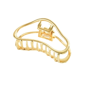 Elegant gold hollow metal cloud hair claw clip with a minimalist anti-slip design