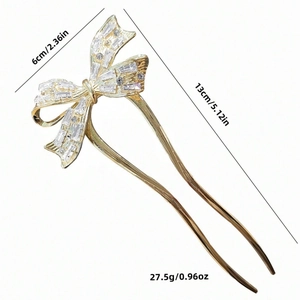 Eleganter goldener Haarschmuck mit Kristallen und Quasten, Größe 6 cm mal 13 cm