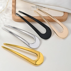 Minimalist Metal U Shaped Hair Stick For Women Elegant Chignon Pin French Twist Hair Fork Bun Holder Styling Accessories