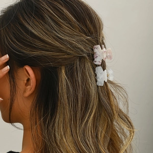 French Vintage Acetate Marble Pattern Hair Claw Clip Small Back Of Head Grab Clip Elegant Hair Accessories For Women