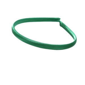 Minimalist 1cm bright green satin fabric covered plastic headband for DIY hair accessories