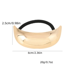 Minimalistisches goldenes Halbmond Haarband mit hochelastischem schwarzem Gummiband