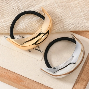 Minimalistischer Metall Halbmond Haargummi Hoch Elastische Legierung Haarkringel Für Damen Gold Silber Haarschmuck Pferdeschwanz Halter