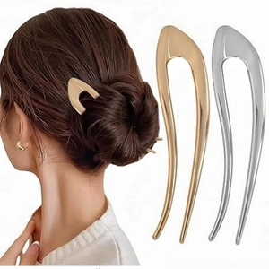 Épingles à cheveux minimalistes en forme de U en or et argent pour coiffure élégante