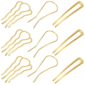Elegante Forcina per Capelli a U in Metallo Minimalista Forchetta per Capelli a Onda in Lega Retro per Donna Chignon Pin Accessori