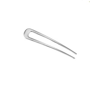 Forcina per capelli a U in argento lucido con elegante design minimalista a quattro punte