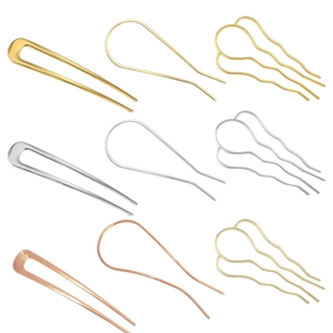Set di pettini per capelli minimalisti in lega nei colori oro, argento e oro rosa