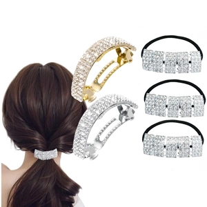 Élégante Combinaison de Pince à Cheveux en Strass et Élastique à Cheveux Accessoires de Cheveux en Alliage Étincelant