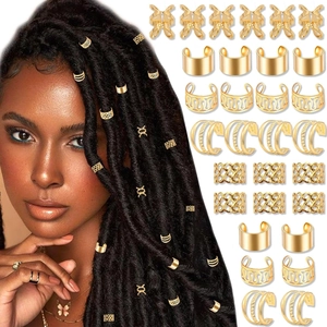 Clip per Trecce in Lega e Ear Cuff Senza Buco per Donne Bambini Accessori per Gioielli Locs in Metallo Multistile per Trecce Barba