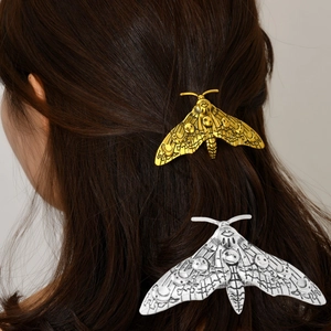 Vintage Gothic Moth Metal Hair Clip For Women Gold Silver Skeleton Eye Pattern Spring Clip Headpiece Fashion Hair Accessories