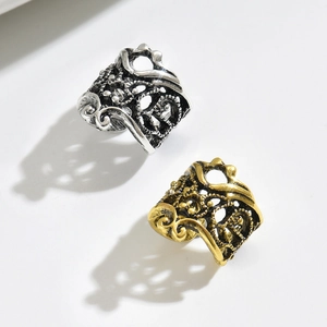 Vintage hollow U-shaped ear cuffs in gold and silver finish with bohemian retro design