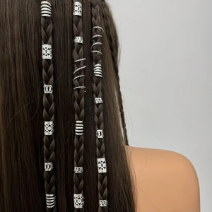 Metal Dreadlock Hair Rings Gold Silver Hollow Out Mesh Hair Cuffs For Braids DIY Hair Decor Accessories Women Men Punk Style