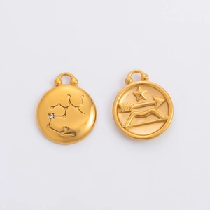 Détails de pendentifs Sagittaire plaqués or 18 carats pour création de bijoux DIY