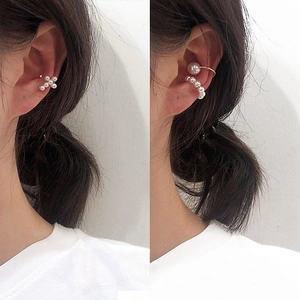 Boucles d'Oreilles Manchettes en Künstliche Perles à la Mode pour Femmes Alliage Imitation Künstliche Perle Non Percé Clip Elégant en C et U Bijoux