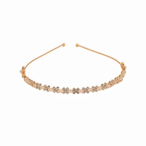 Eleganter goldener Braut-Haarreif mit funkelndem Strass-Blumenmuster für Hochzeiten