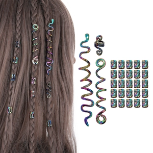 Viking Keltischer Knoten Dreadlock Haarklammern Legierung Irisierend Spirale Schlange Haarring Dreadlock Flechtzubehör Damen Herren