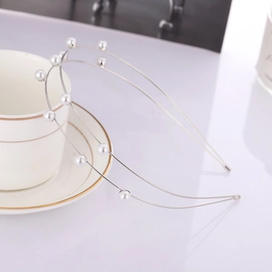 Eleganter Doppelschichtiger Haarreif Mit Künstlichen Künstliche Perlen Und Strass Legierung Haarband Für Hochzeit Party Damen Haarschmuck