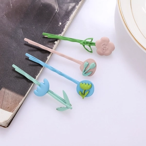 Fermagli per Capelli a Fiore in Lega Verniciata Coreana per Donna Forcine Botaniche Floreali Colorate Accessori Capelli