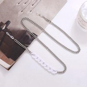 Fashion Acrylic Resin Splicing Metal Chain Glasses Chain For Women Men Multi-Functional Mask Lanyard Decorative Anti-Lost Necklace Jewelry