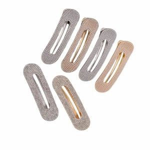 6er-Set große Strass-Entenschnabel-Haarspangen in Gold, Silber und Champagner-Tönen