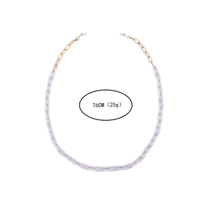 76cm minimalist acrylic resin and gold metal chain eyewear holder for glasses