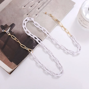 Acrylic Alloy Spliced Glasses Chain Fashion Mask Hanging Neck Strap Anti Slip Glasses Chain Cord For Women Men Accessory