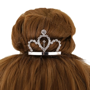 Peigne à cheveux couronne en strass brillant pour enfants et coiffure de mariée