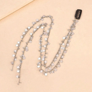 Y2K Spice Girls Chaîne de Tresse en Alliage avec Strass et Pendentif Paume Long Gland Invisible Pince à Cheveux BB pour Femmes Punk