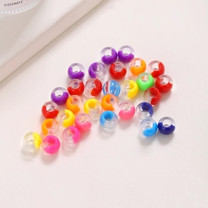 Bunte Acryl-Perlen mit großem Loch für DIY-Schmuck und handgefertigte Haarzöpfe