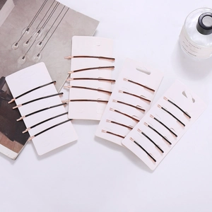 Vintage Alloy Enamel Bobby Pins Set For Women Minimalist Rose Gold Base Hair Clips Geometric Simple Hair Accessories