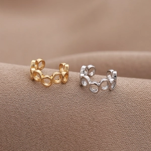 Minimalistischer Kupfer-Ohrclip Ohne Ohrloch U-Förmige Unregelmäßige Runde Kette Ohrringe Für Damen Trendy Gold Silber Schmuck