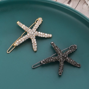 Barrette Cheveux Étoile de Mer en Strass Étincelant Alliage de Zinc Douce Épingle à Cheveux Étoile de Mer pour Femmes Accessoires Mode