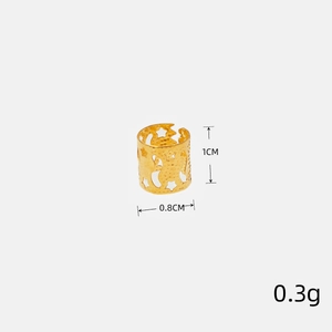 Bijou de cheveux étoile dorée en alliage, dimensions 1 cm x 0,8 cm, pour tresses de mode
