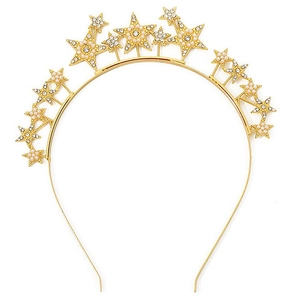 Funkelndes goldenes Stern-Stirnband mit Perlen und Strass für Partys und Feste