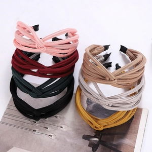 Fashion Wide Knotted Headband For Women Solid Color Multi Strand Twisted Hairband Metal Base Daily Commute Hair Accessories