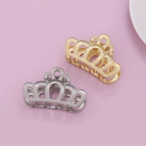 Pince à Cheveux Couronne en Alliage Vintage pour Femmes Pince en Métal Mat Ajourée Minimaliste Élégante Accessoires Cheveux Or Argent
