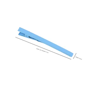 Matte light blue minimalist candy color hair clip for women, 8cm rectangular design