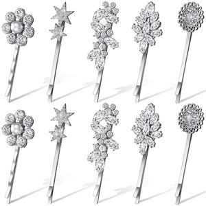 Fashion Alloy Rhinestone Artificial Pearl Hair Clips Star Leaf Flower Hairpins For Wedding Party Daily Elegant Women Hair Accessories