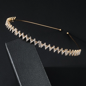 Serre-tête en Alliage Strass Étoile Vague de Style Coréen pour Enfants Femmes Or Étincelant Accessoires de Coiffure