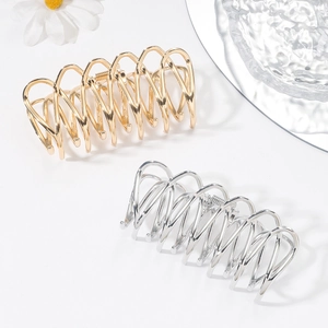 Pinces à cheveux élégantes en métal doré et argenté avec design spirale minimaliste