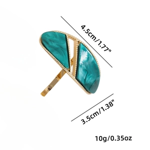 Accroche-queue de cheval japonaise en alliage doré avec motif marbre vert émeraude chic