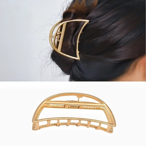Fermaglio per Capelli in Metallo Minimalista Grande Mezza Luna Shark Clip per Donna Ragazza Oro Argento Lega Accessori per lo Styling dei Capelli
