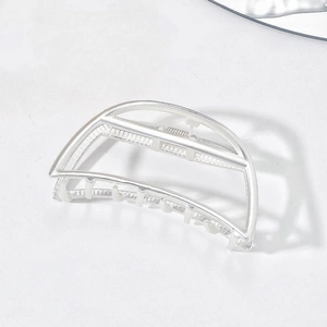Molletta per capelli minimalista in lega d'argento a forma di mezzaluna con finitura lucida