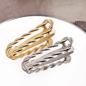 Minimalist Metal Twist Braid Hair Clips Geometric Alligator Duckbill Side Pins For Women Elegant Daily Hair Accessories Gold Silver