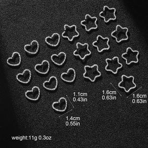 Anneaux de jonction martelés en forme de cœur et d'étoile pour création de bijoux