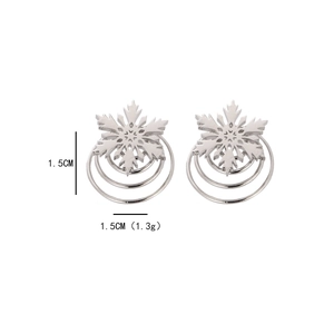 Boucles d'oreilles flocon de neige en argent avec design unique à triple spirale
