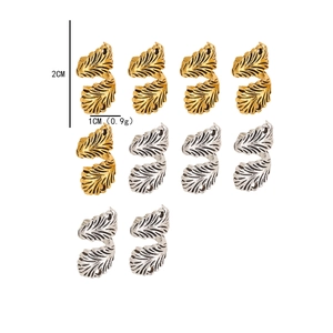 Anillos retro para el pelo en forma de hoja de aleación dorada y plateada para DIY
