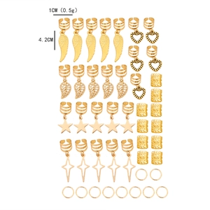45pcs golden hair jewelry set with leaf and star charms for bohemian hair styling