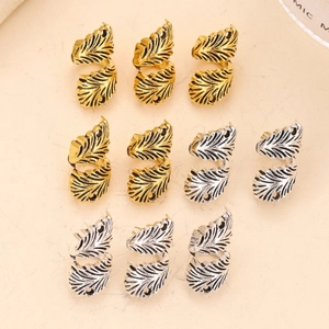 Anillos para rastas de aleación vintage con forma de hoja en color oro y plata